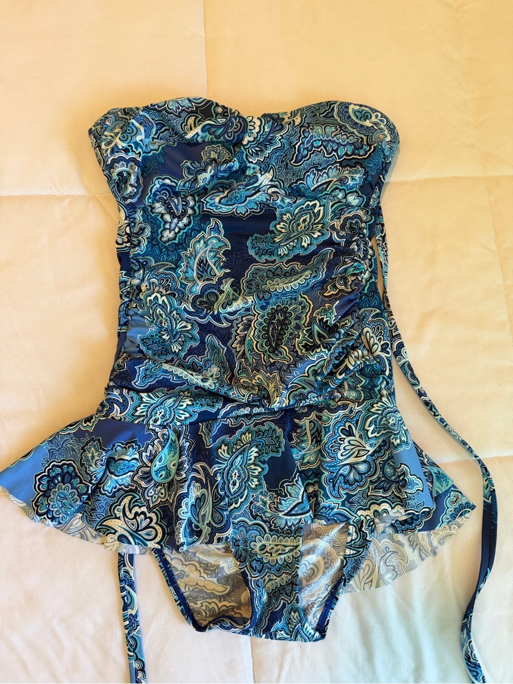 Ralph Lauren Blue Paisley Girls' One-Piece Swimsuit